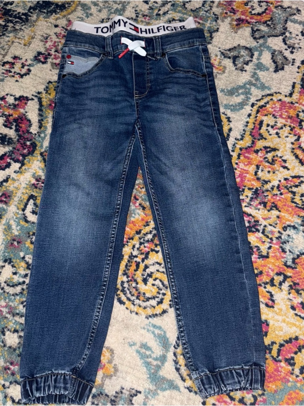Tommy Hilfiger Boys' Dark Wash Jogger Jeans Size 6 Big Kids Denim
